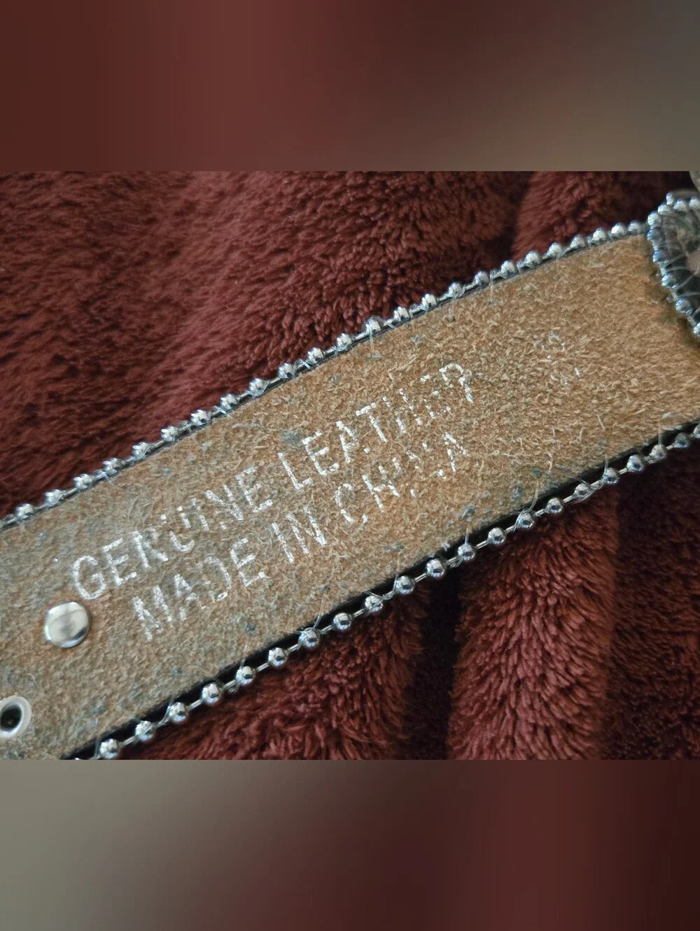 MONTANA WEST Women's Rhinestone Embellished Western Camo Belt. Silver. LG. EUC!